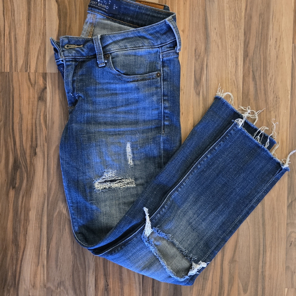 Lucky Brand Lolita Skinny Distressed Raw Hem Jeans Size 27